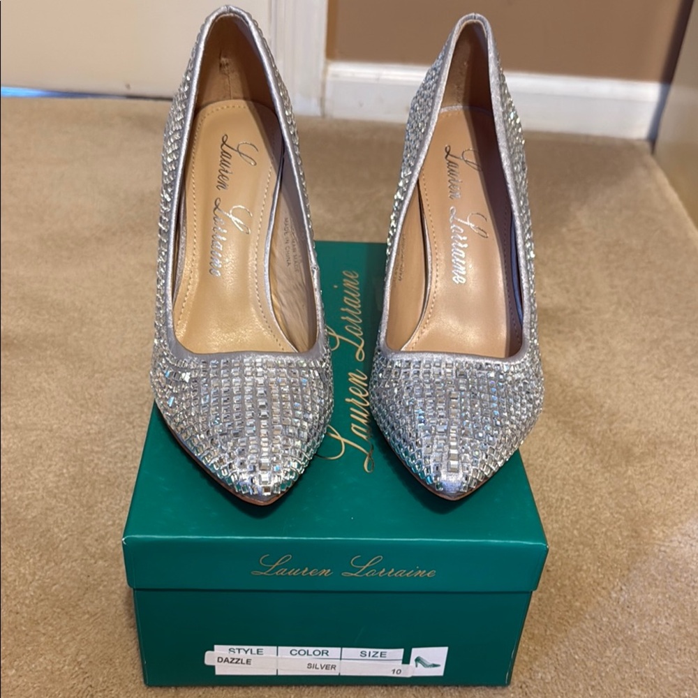 Lauren Lorraine Dazzling Silver Heels